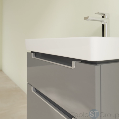 Тумба под раковину Villeroy & Boch Subway 2.0 587 x 590 x 454 mm A90900FP 2 выдвижных ящика, Glossy Grey - купить с доставкой по России фото 5