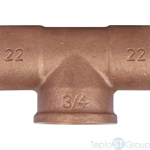 Sanha 4130g тройник ВП-ВР-ВП, бронза22x3/4x22, для медных труб под пайку - купить с доставкой по России фото 5