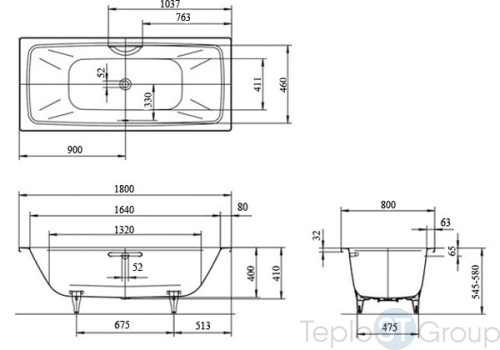 Стальная ванна Kaldewei Cayono Duo 180x80 easy-clean mod. 725 272500013001 - купить с доставкой по России фото 3