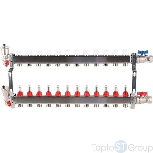 Rommer RMS-1210-000012 Rommer Коллектор из нержавеющей стали в сборе с расходомерами 12 вых. - купить с доставкой по России фото 10