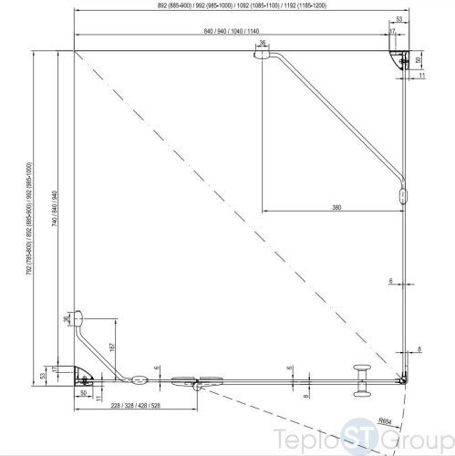 Неподвижная душевая стенка Ravak Smartline SMPS-100 (хром+транспарент) 9SLA0A00Z1 левая - купить с доставкой по России фото 3