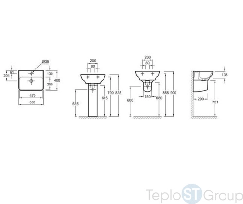 Раковина Jacob Delafon Struktura 50x40 EGF112-00 - купить оптом у дилера TeploSTGroup по всей России ✅ ☎ 8 (800) 600-96-13 фото 3