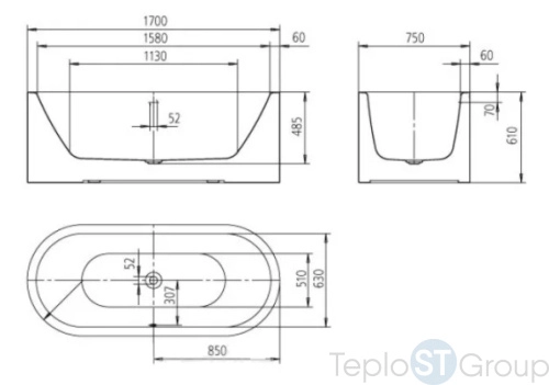 Стальная ванна Kaldewei Meisterstuck Centro Duo Oval 170x75 mod. 1127 200140403001 - купить с доставкой по России фото 2