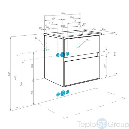 Тумба под раковину Aquaton Либерти 65x60 1A279401LYC70 - купить оптом у дилера TeploSTGroup по всей России ✅ ☎ 8 (800) 600-96-13 фото 3