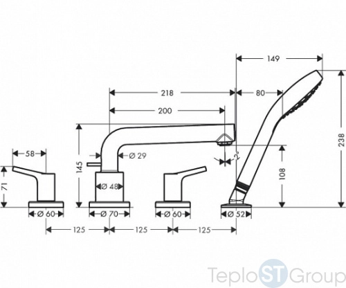 Смеситель для ванны Hansgrohe Talis S 72419000 - купить с доставкой по России фото 2