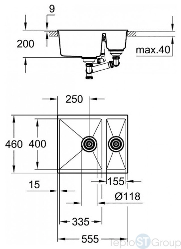 Кухонная мойка Grohe K500 31648AT0 серый гранит - купить с доставкой по России фото 3