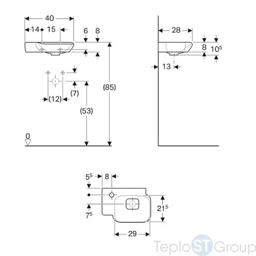 Раковина Geberit myDay 40x28 125440600 - купить с доставкой по России фото 3