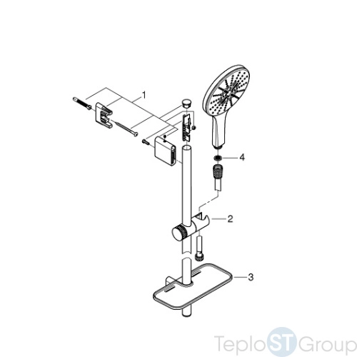 Душевой гарнитур Grohe Rain Shower Smart Active 26594LS0 белая луна - купить с доставкой по России фото 4