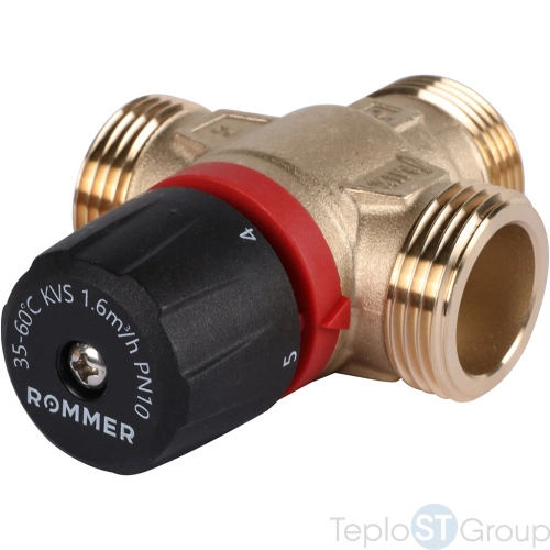 Rommer RVM-0132-166025 Термостатический смесительный клапан для систем отопления и ГВС 1  НР 35-60°С KV 1,6 (боковое смешивание) - купить с доставкой по России фото 5