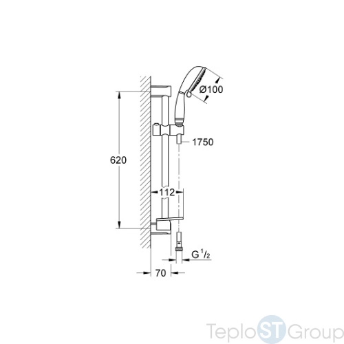 Душевой гарнитур Grohe New Tempesta Rustic 27609001 - купить оптом у дилера TeploSTGroup по всей России ✅ ☎ 8 (800) 600-96-13 фото 3