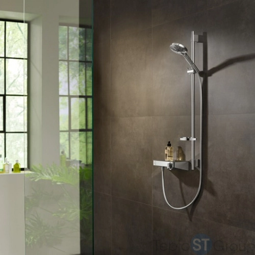 Душевой набор Hansgrohe Raindance Select S 27667000, 120 3jet PowderRain со штангой 90 см, хром - купить с доставкой по России фото 5