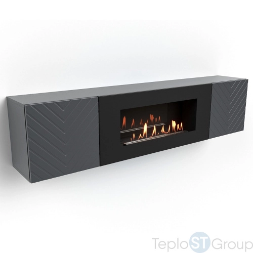 Тумба с биокамином Firelight BFP-P1700V графит - купить с доставкой по России