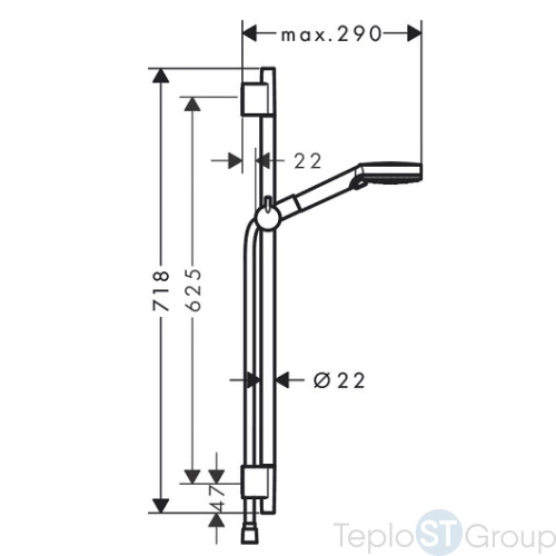 Душевой гарнитур Hansgrohe Vernis Blend 26422670 матовый черный - купить оптом у дилера TeploSTGroup по всей России ✅ ☎ 8 (800) 600-96-13 фото 4