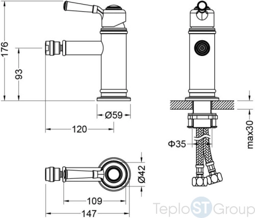 Смеситель для биде Aquatek Классик AQ1518PG - купить оптом у дилера TeploSTGroup по всей России ✅ ☎ 8 (800) 600-96-13 фото 3