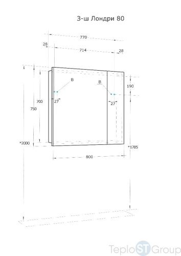 Зеркальный шкаф AQUATON Лондри 80 1A267202LH010 - купить оптом у дилера TeploSTGroup по всей России ✅ ☎ 8 (800) 600-96-13 фото 3