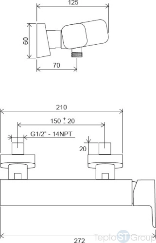 Смеситель для душа Ravak 10° Free-TD F 032.00/150 X070132 хром - купить с доставкой по России фото 3