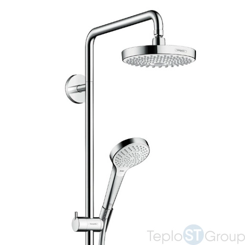 Душевая стойка Hansgrohe Croma Select S 27255400, Showerpipe 180 2jet с однорычажным смесителем, белый/хром - купить с доставкой по России фото 2