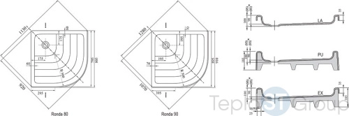 Душевой поддон Ravak Ronda 80x80 A214001220 - купить с доставкой по России фото 2