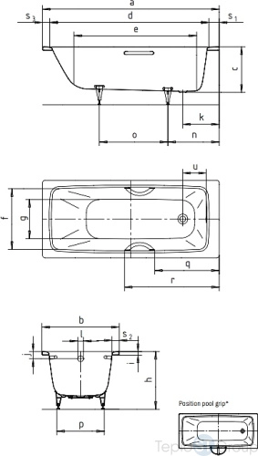 Стальная ванна Kaldewei Cayono 150x70 easy-clean mod. 747 274700013001 - купить с доставкой по России фото 3