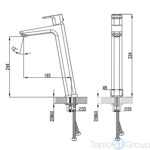 Смеситель для раковины Ravak 10° TD 015.00 X070091 - купить оптом у дилера TeploSTGroup по всей России ✅ ☎ 8 (800) 600-96-13 фото 3