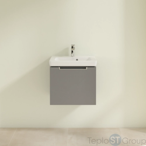 Тумба под раковину Villeroy & Boch Subway 2.0 485 x 420 x 379 mm A68500FP 1 выдвижной ящик, Glossy Grey - купить с доставкой по России фото 4