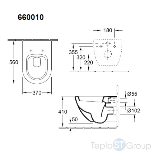 Подвесной унитаз Villeroy & Boch Subway  660010R1 - купить с доставкой по России фото 3