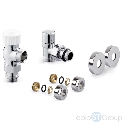 Набор термостатический для радиатора осевой Royal Thermo Design Pro 15 мм М30х1,5 (Хром) - купить оптом с доставкой по России