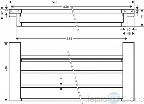 Полка для полотенец Hansgrohe AddStoris 41751140, матовая бронза - купить оптом у дилера TeploSTGroup по всей России ✅ ☎ 8 (800) 600-96-13 фото 2