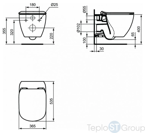 Комплект унитаза с инсталляцией Ideal Standard Prosys Tesi AquaBlade P386801 - купить с доставкой по России фото 3