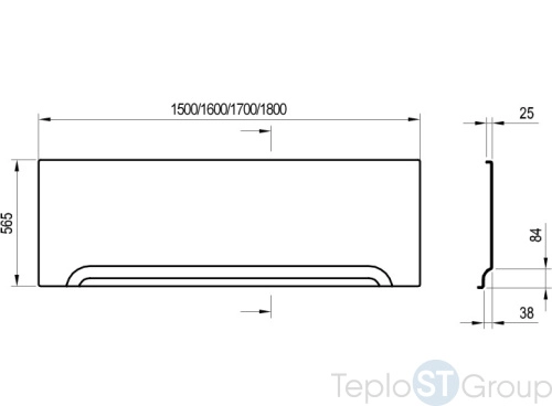 Экран для ванны Ravak Campanula II/Formy 01/10°/Classic/Vanda II/Domino/Domino Plus 170 U белый - купить с доставкой по России фото 3