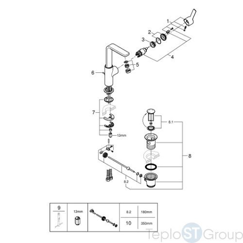 Смеситель для раковины Grohe Lineare New 23296001 - купить с доставкой по России фото 4