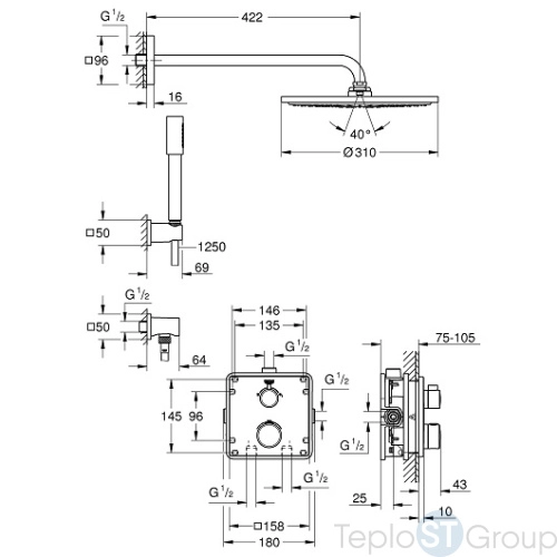 Душевая система Grohe Grohtherm 34730000 - купить оптом у дилера TeploSTGroup по всей России ✅ ☎ 8 (800) 600-96-13 фото 2