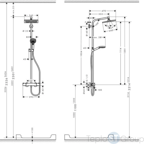 Душевая система Hansgrohe Crometta Е 240 1jet Showerpipe 27271000 - купить оптом у дилера TeploSTGroup по всей России ✅ ☎ 8 (800) 600-96-13 фото 4