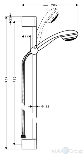 Душевой гарнитур Hansgrohe Crometta 85 90cm 1jet/Unica 27729000 - купить оптом у дилера TeploSTGroup по всей России ✅ ☎ 8 (800) 600-96-13 фото 3