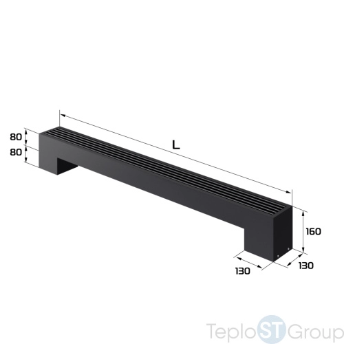 Конвектор напольный Royal Thermo STEP-80/130/1700-1-N-BL-LG-BL - купить с доставкой по России фото 2