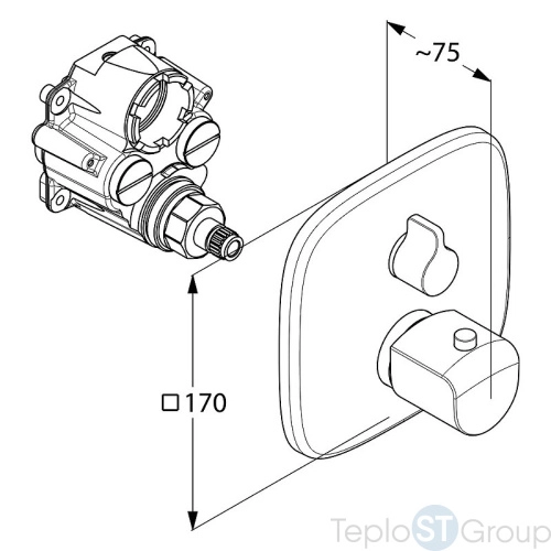 Термостат KLUDI AMEO 418300575 для ванны и душа встраиваемый на 2 потребителя внешняя часть - купить оптом у дилера TeploSTGroup по всей России ✅ ☎ 8 (800) 600-96-13 фото 2