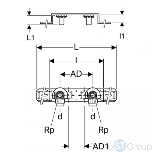 Соединительное колено Geberit Mepla 90° d=16мм, Rp=1/2", L1=5.2см, AD=15.3см 601.781.00.5 - купить с доставкой по России фото 2