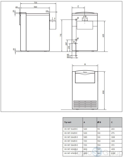 Газовый напольный котел Vaillant atmoVIT VK INT 484/1-5 - купить с доставкой по России фото 2