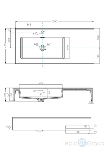 Раковина мебельная Aquaton Квадро 100 1A733331QA01L белая - купить с доставкой по России фото 3