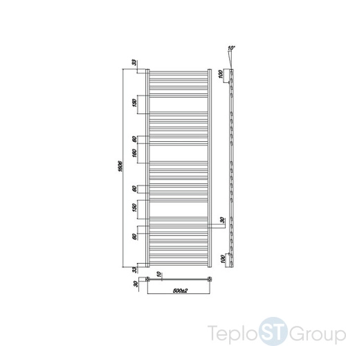 Полотенцесушитель водяной Ravak Degree 53x160 X04000083684 хром - купить с доставкой по России фото 3