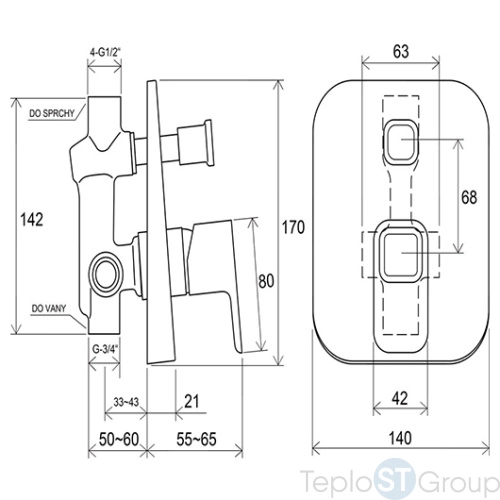 Смеситель для ванны Ravak 10° TD 061.00 X070068 - купить оптом у дилера TeploSTGroup по всей России ✅ ☎ 8 (800) 600-96-13 фото 3