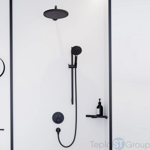 Термостатический смеситель Hansgrohe ShowerSelect S (внешняя часть) матовый черный (15743670) - купить с доставкой по России фото 4