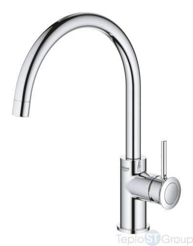 Смеситель для кухни Grohe BauClassic 31535001 с высоким C-образным изливом, хром - купить с доставкой по России фото 5