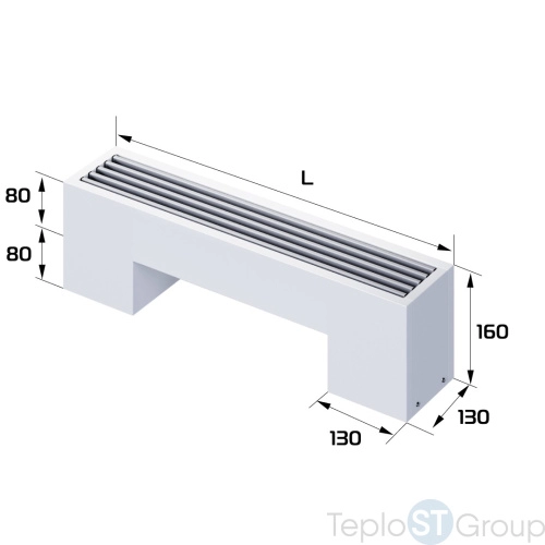 Конвектор напольный Royal Thermo STEP-80/130/700-1-N-WT-LG-NA - купить с доставкой по России фото 2