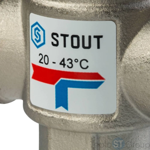 Stout Термостатический смесительный клапан для систем отопления и ГВС. G 1/4 НР 20-43°С KV 2,5 - купить оптом с доставкой по России фото 4