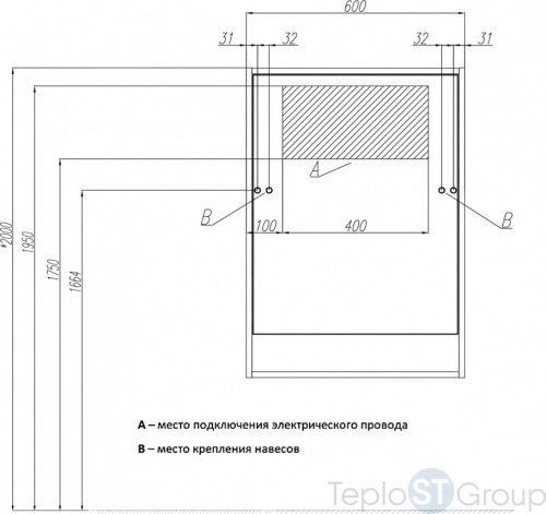 Зеркальный шкаф Акватон Капри 60 1A230302KP010 белый глянец - купить с доставкой по России фото 3