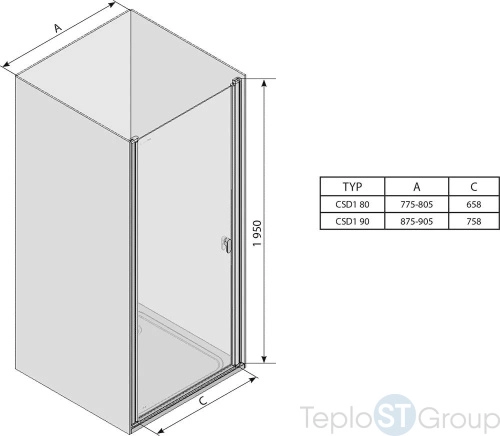 Душевая дверь Ravak Chrome 90x195 0QV70C00Z1 - купить с доставкой по России фото 3