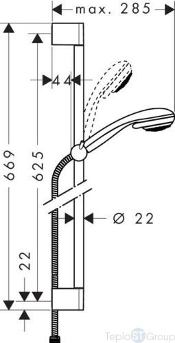 Душевой гарнитур Hansgrohe Crometta 85 Multi 27767000 Unica Crometta штангой 65 см, хром - купить с доставкой по России фото 2