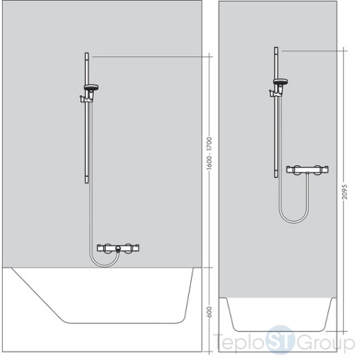 Штанга для душа Hansgrohe Unica S Puro 28631140 90 см шлифованная бронза - купить с доставкой по России фото 3