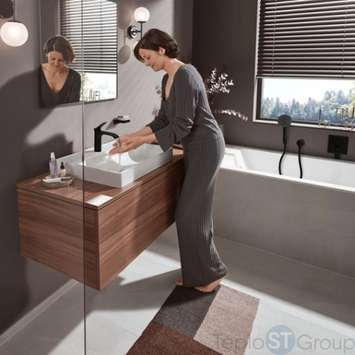 Душевой набор Hansgrohe Pulsify Select S 105 3jet Relaxation 24303670 со шлангом 160 см, черный матовый - купить оптом у дилера TeploSTGroup по всей России ✅ ☎ 8 (800) 600-96-13 фото 2